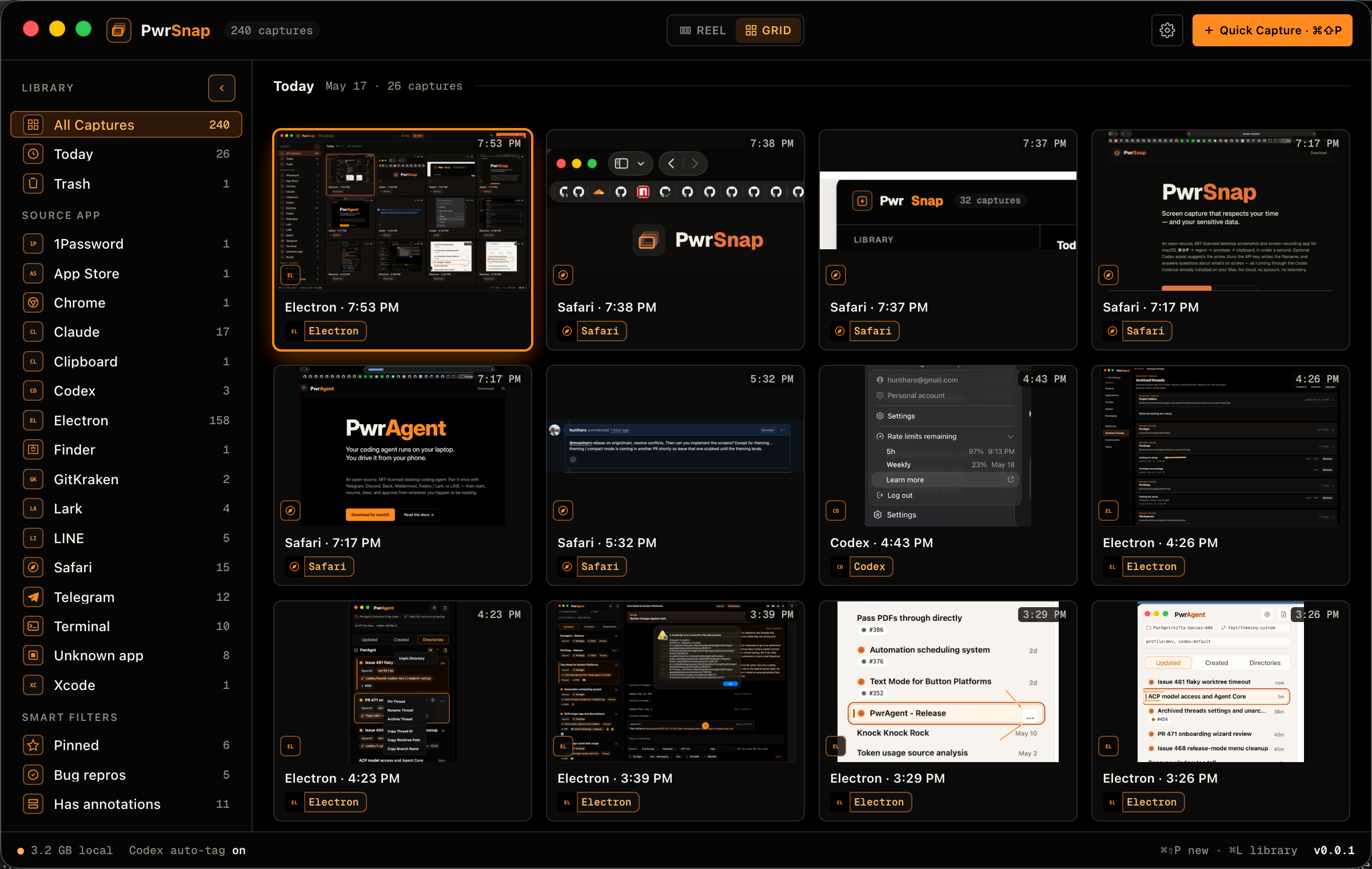 PwrSnap desktop app screenshot